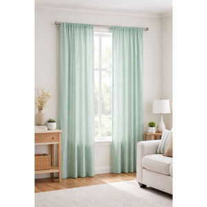 Target Light Filtering Curtain Panel Aqua Crinkle Gauze 42 x 84 Cotton